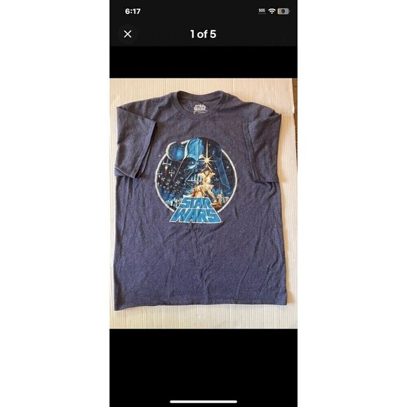 Tultex Men's Star Wars A New Hope Graphic T-Shirt Size Large Color Gray - Picture 3 of 6